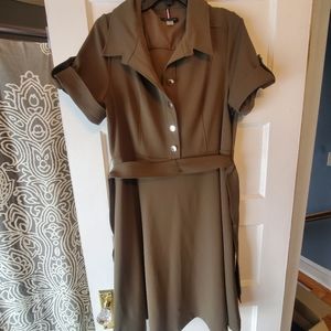 TOMMY HILFIGER SAGE GREEN DRESS - SIZE 14